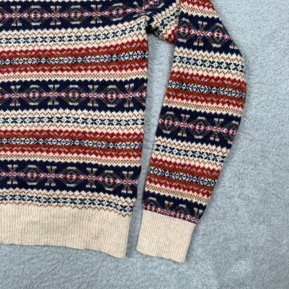 J. Crew Mens 100% Lambswool Fair Isle Crewneck Sweater‎ Multicolor Knit Large
